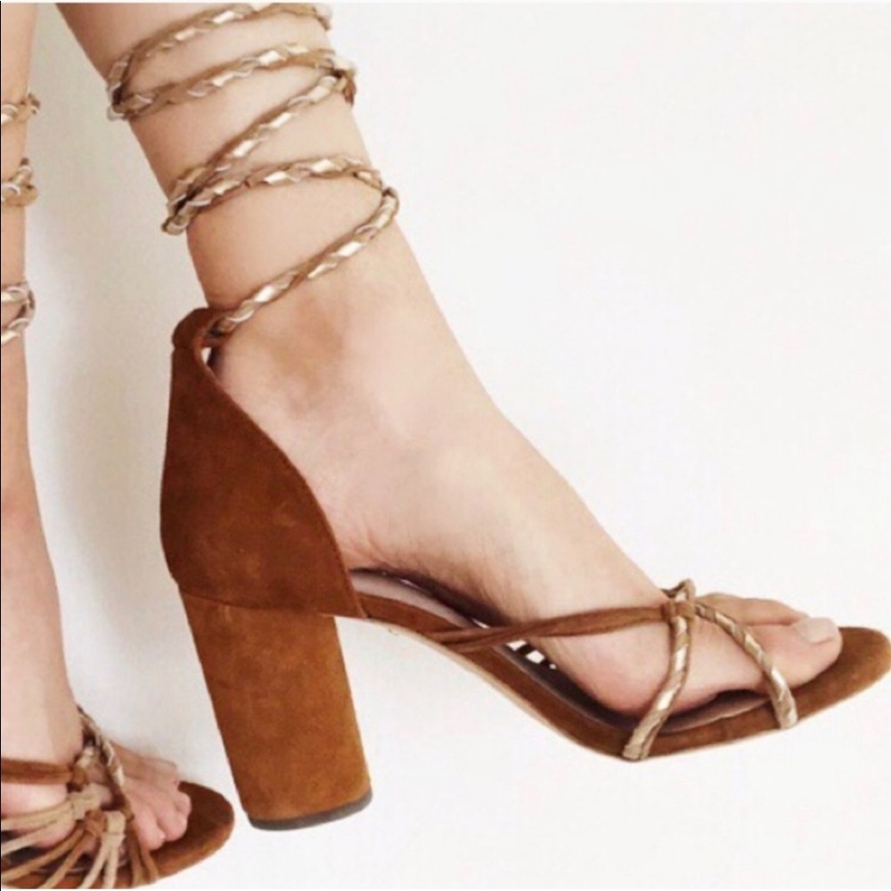 RAYE • Suede Strappy lace up sandals